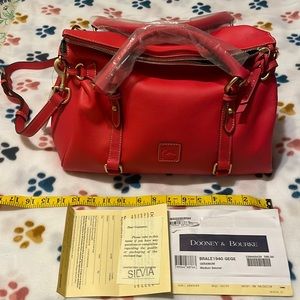 NWT Dooney and Burke Geranium Med Satchel